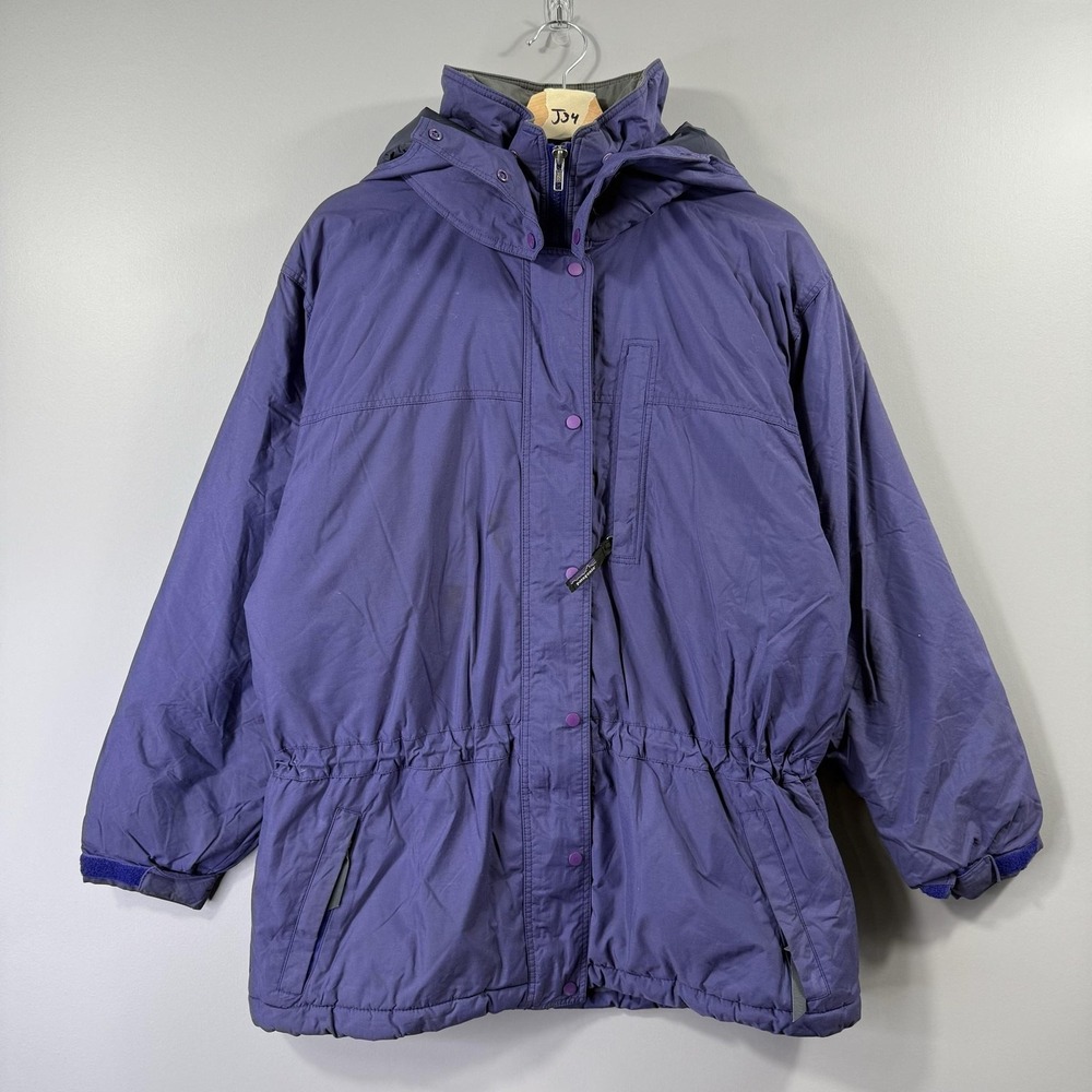 Vintage Patagonia Jacket Womens Small Purple Hooded Nylon Insulated Parka 90s